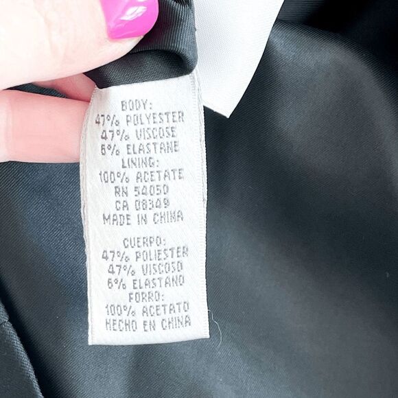 Nine West Women Blazer Jacket Career Embroidered Black Size 8 - Picture 5 of 9